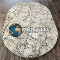 Турецкий ковер VEIVET 25226 Голубой-бежевый овал